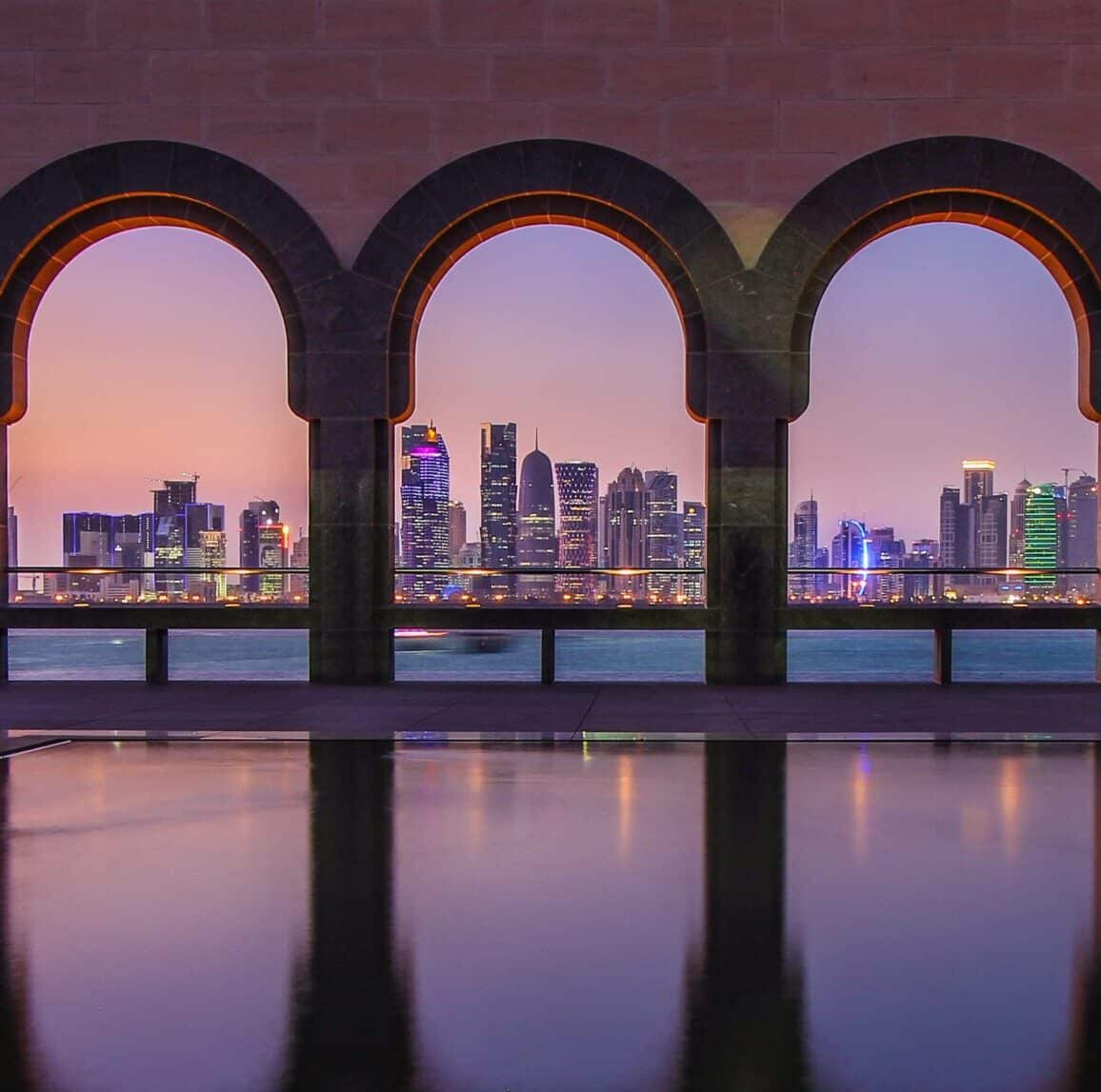 Vue de Doha depuis le musée des arts islamiques client d'Article Onze